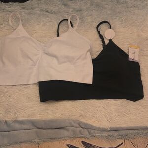 Just Be Women's Black and White Athletic Bras.